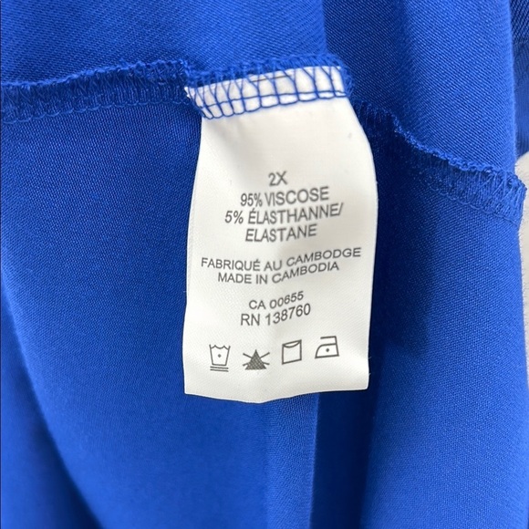 Penningtons T-Shirt Blue Stretchy 2XL Plus Vacation Casual Comfortable Curvy Sun - Picture 3 of 7